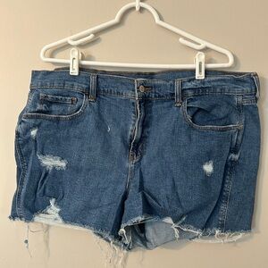 Old Navy Blue Distressed Jean Shorts